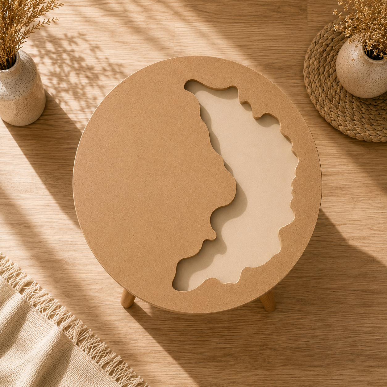 Round Abstract Pattern MDF Table