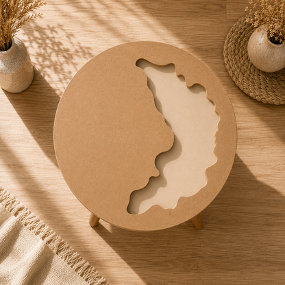 Round Abstract Pattern MDF Table