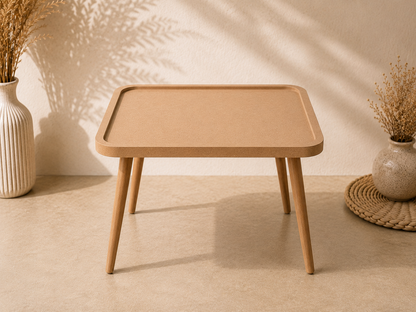 Rounded Square MDF Table with Raised Edge