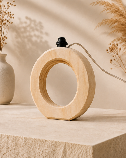 Wooden Ring Halo Table Lamp (10")