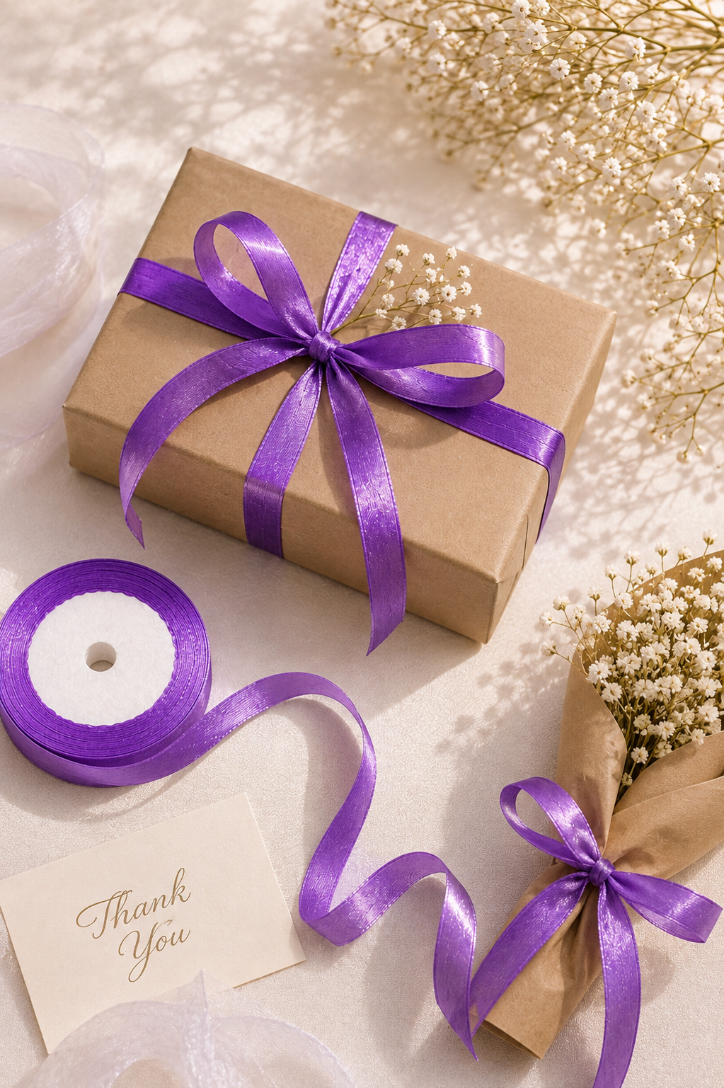 0.5 Inch Lavender Organza Ribbon (38 Yards) | Sheer Craft & Favor Ribbon