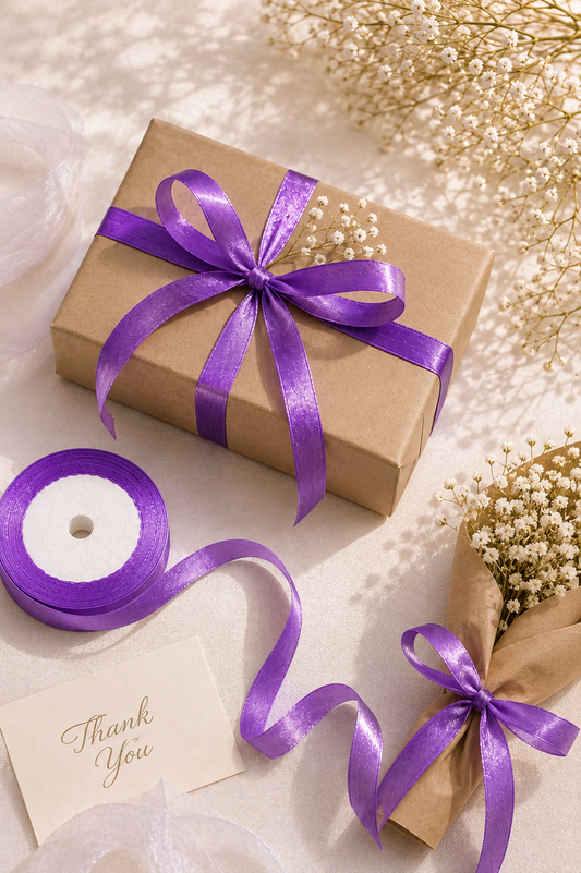 0.5 Inch Lavender Organza Ribbon (38 Yards) | Sheer Craft & Favor Ribbon