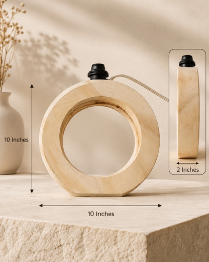 Wooden Ring Halo Table Lamp (10")