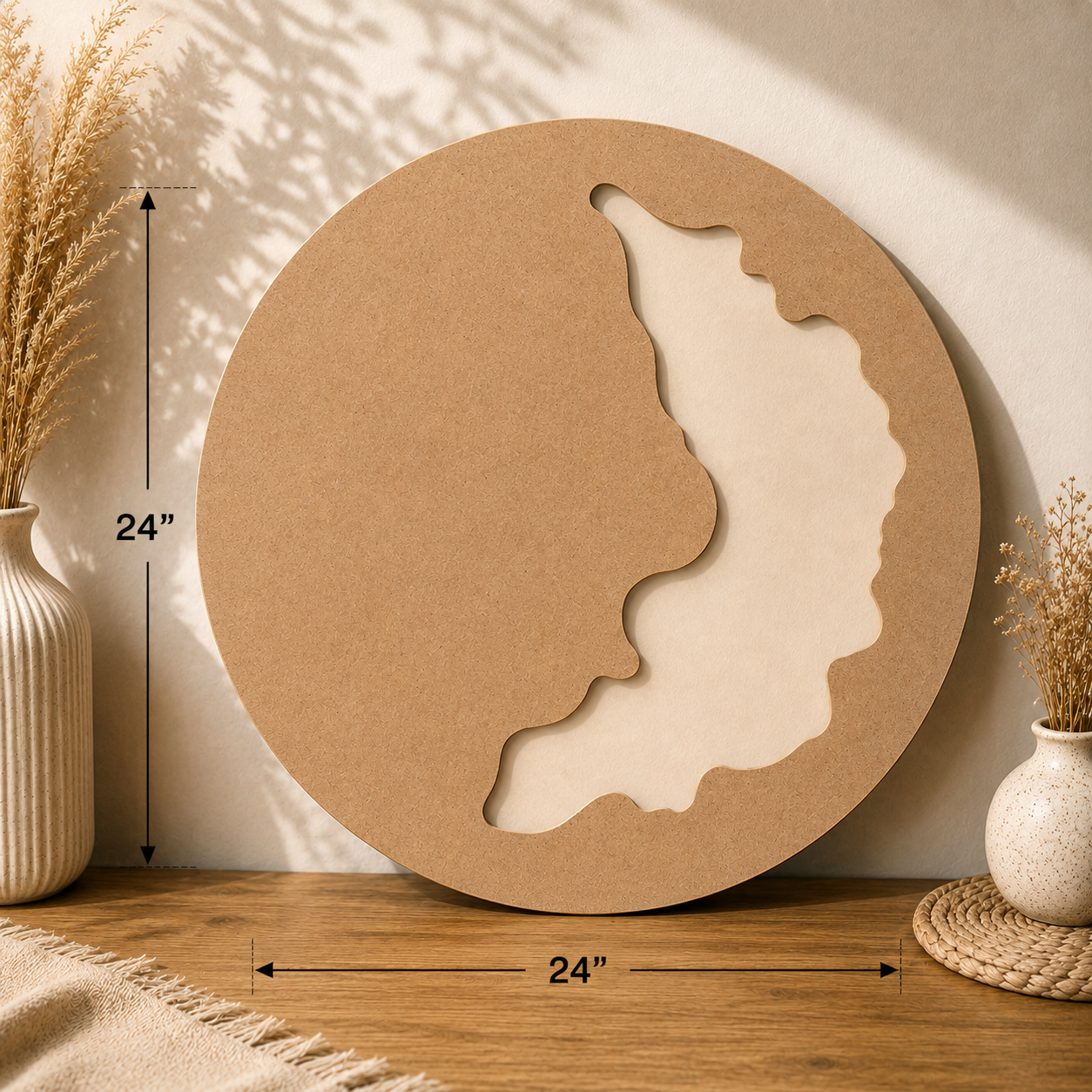 Round Abstract Pattern MDF Table