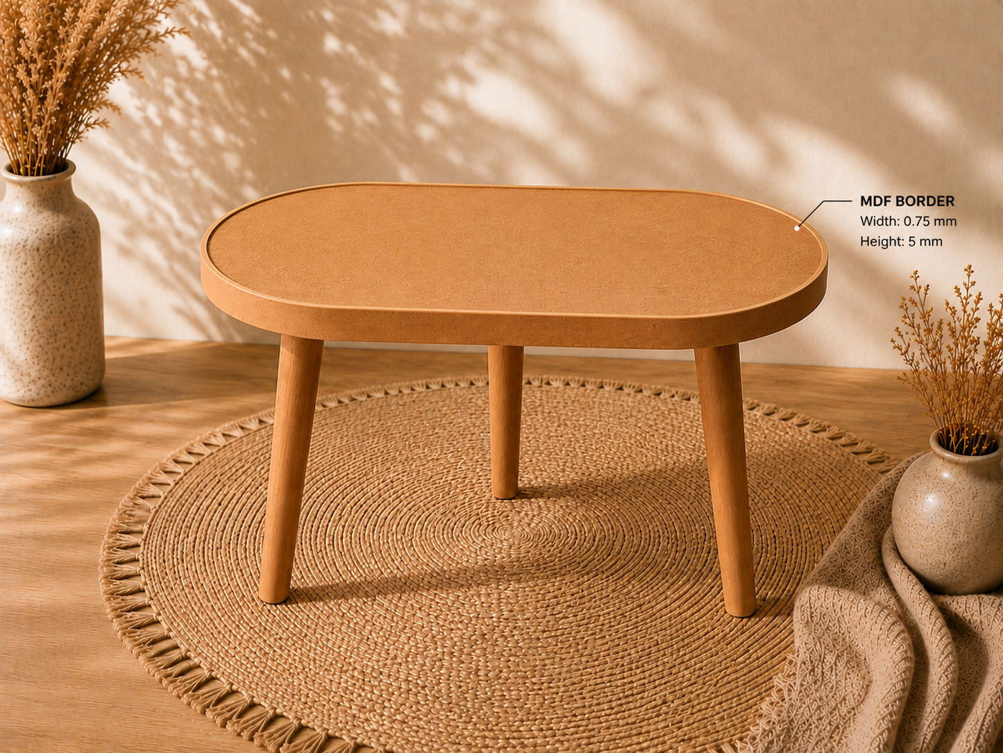 Oval MDF Table w/Border