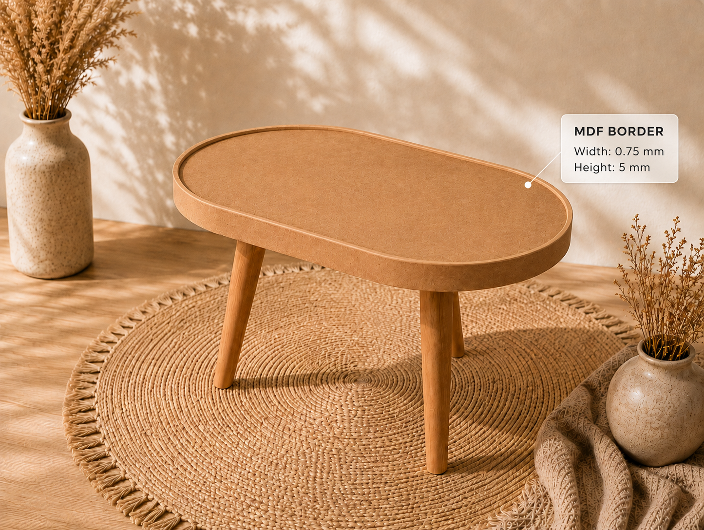 Oval MDF Table w/Border