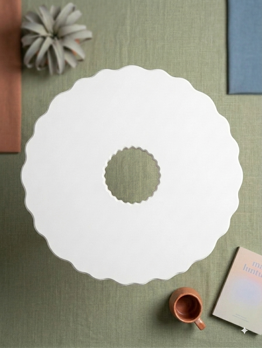 Wavy Round with Center Hole Acrylic MDF Table