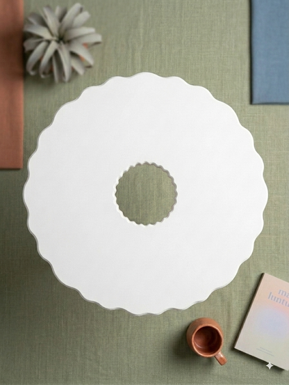 Wavy Round with Center Hole Acrylic MDF Table