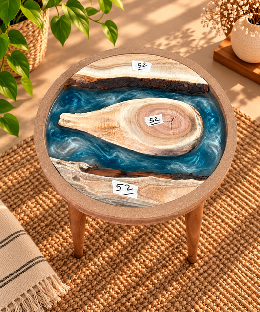 16" Framed Round River Table with Wooden Legs [Style 52]