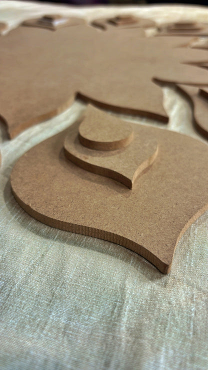 Royal Feather Rangoli MDF Structure - Set Of 5