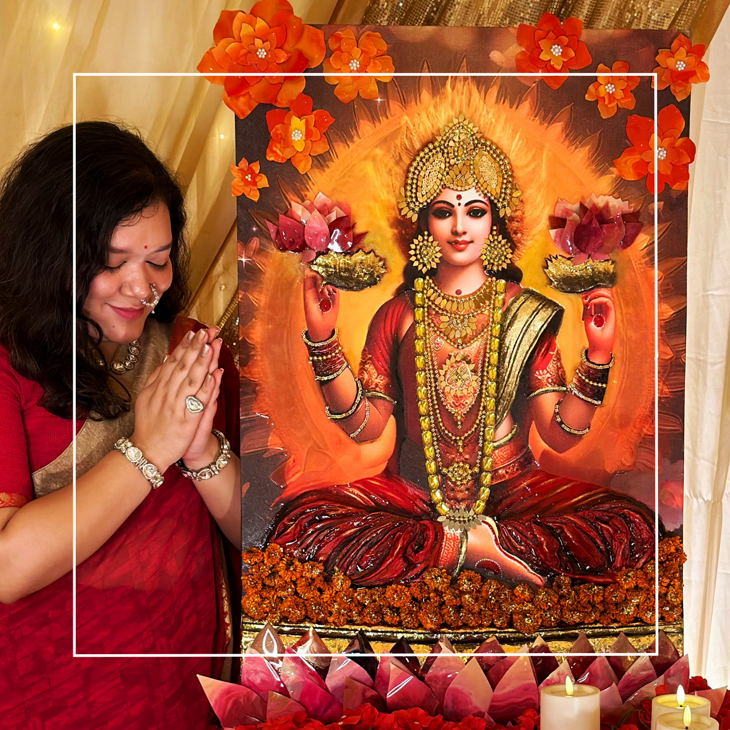 DIY LAXMI MAA MIX MEDIA CANVAS KIT