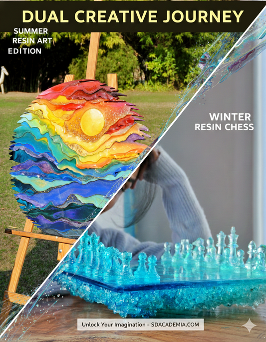 Combo -The Horizon: Resin Wall Decor & Frozen Resin Crystal Chess