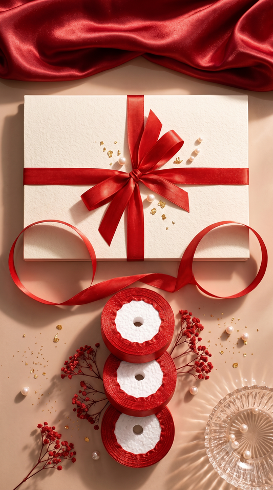 1 Inch Red Satin Ribbon (25 Yards) | Premium Craft & Wrapping Ribbon