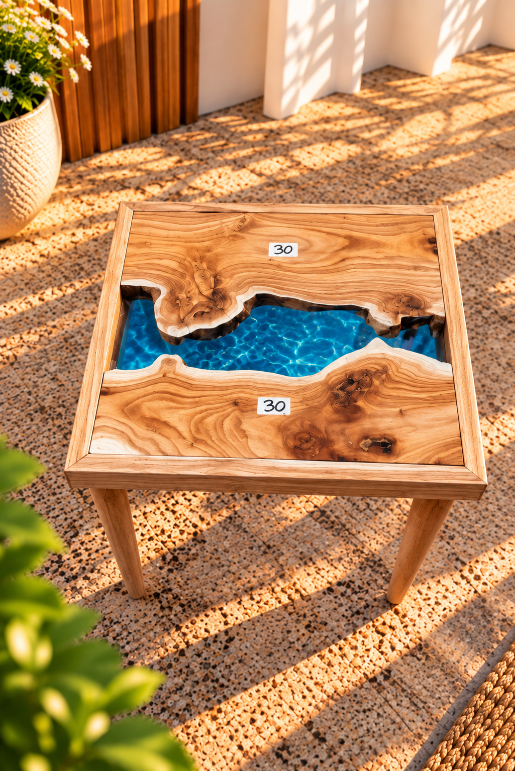17x17" Wood River Table Base with Legs [Style 30]