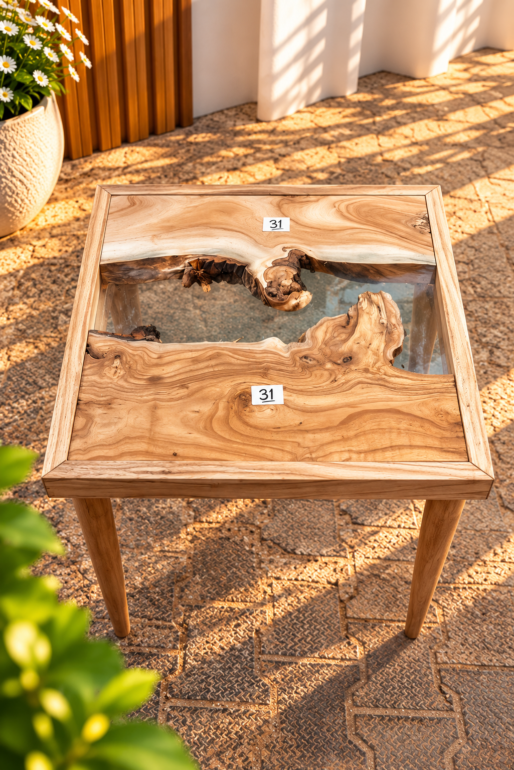 17x17" Wood River Table Base with Legs [Style 31]