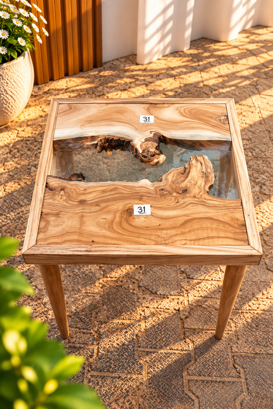 17x17" Wood River Table Base with Legs [Style 31]