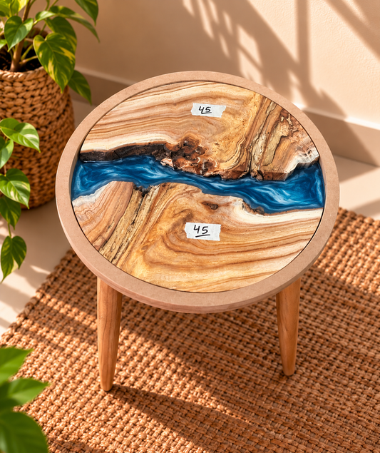 16" Framed Round River Table with Wooden Legs [Style 45]