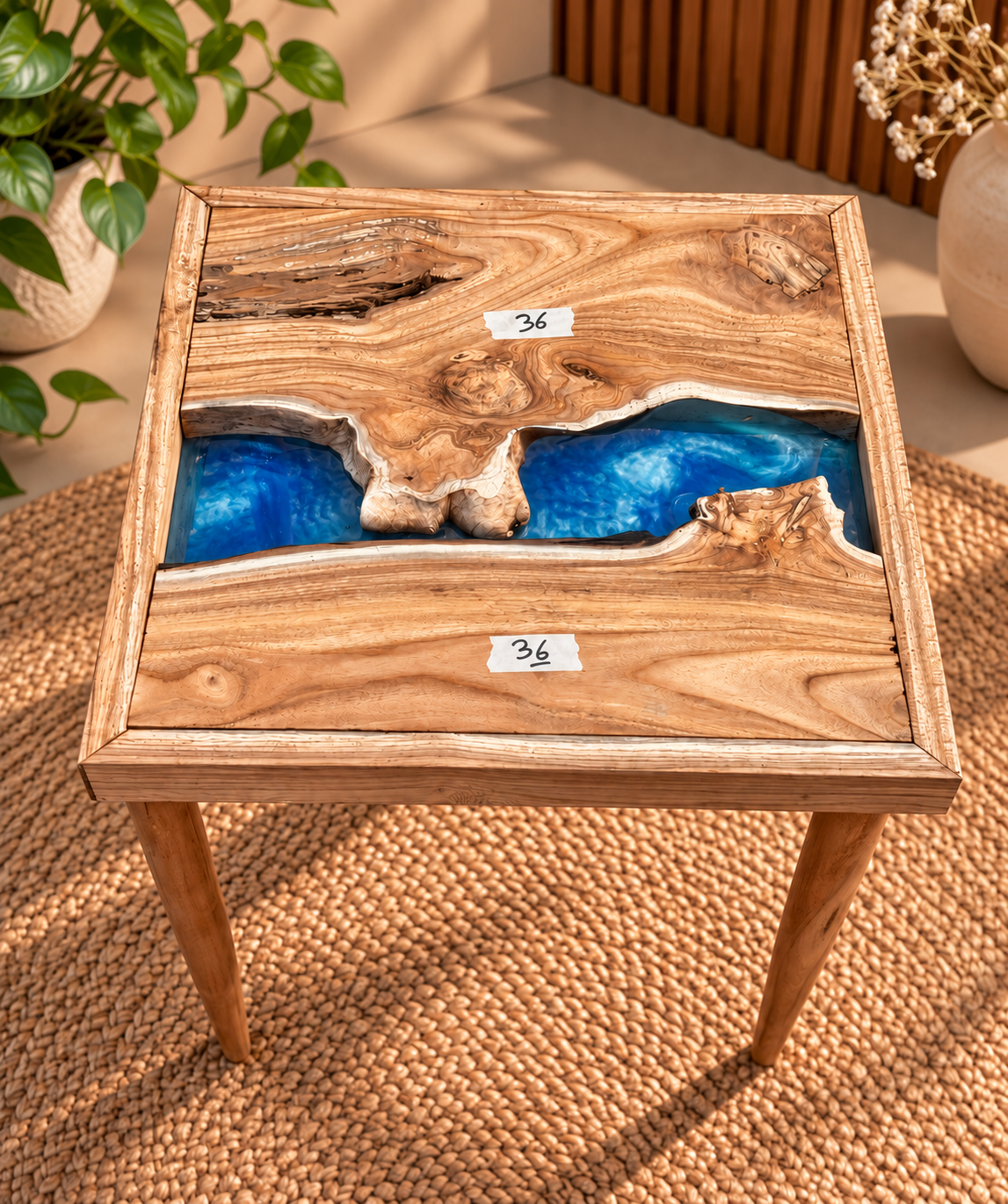 17x17" Wood River Table Base with Legs [Style 36]