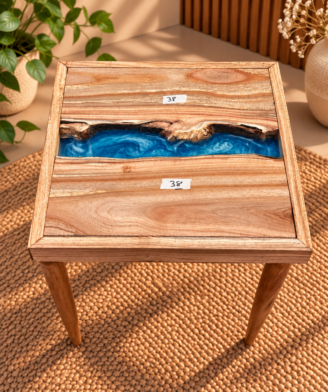 17x17" Wood River Table Base with Legs [Style 38]