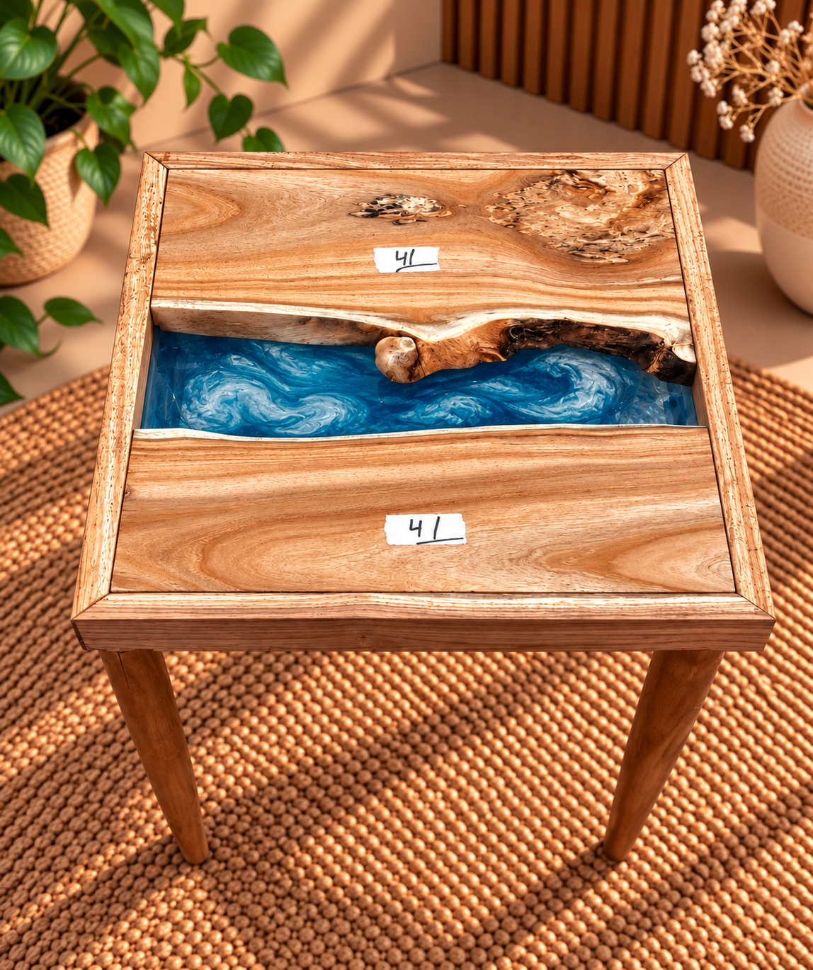 17x17" Wood River Table Base with Legs [Style 41]