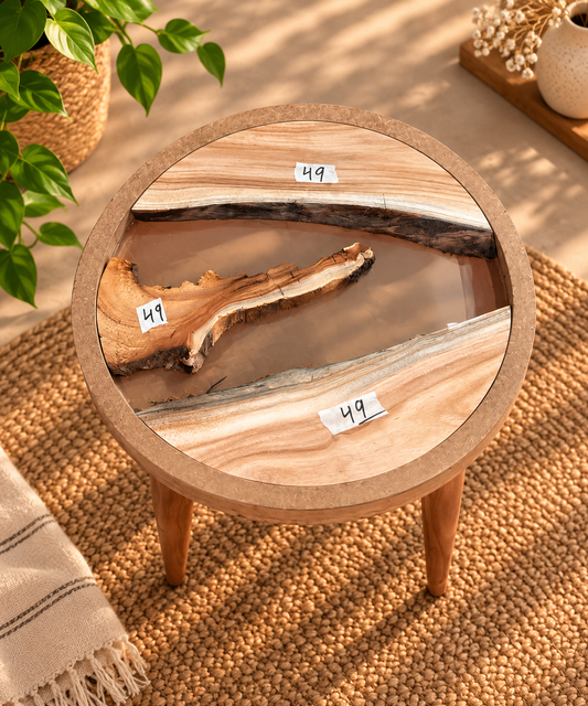 16" Framed Round River Table with Wooden Legs [Style 49]