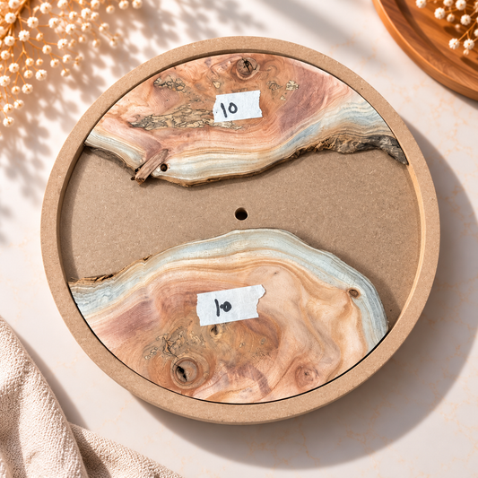 12-Inch Round Wooden Log Clock – [Style 10]