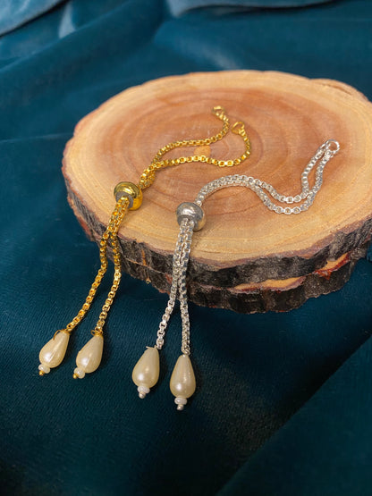 Bracelet Metal Thread with Pearl