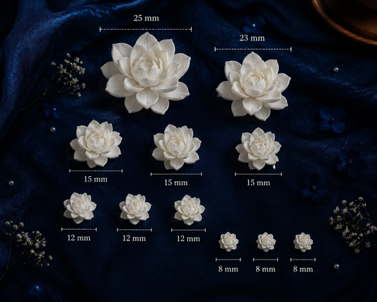 11-Piece Assorted Mini Lotus Flower Set (8mm-25mm)