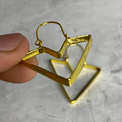 V-Shape Earring Base - Gold
