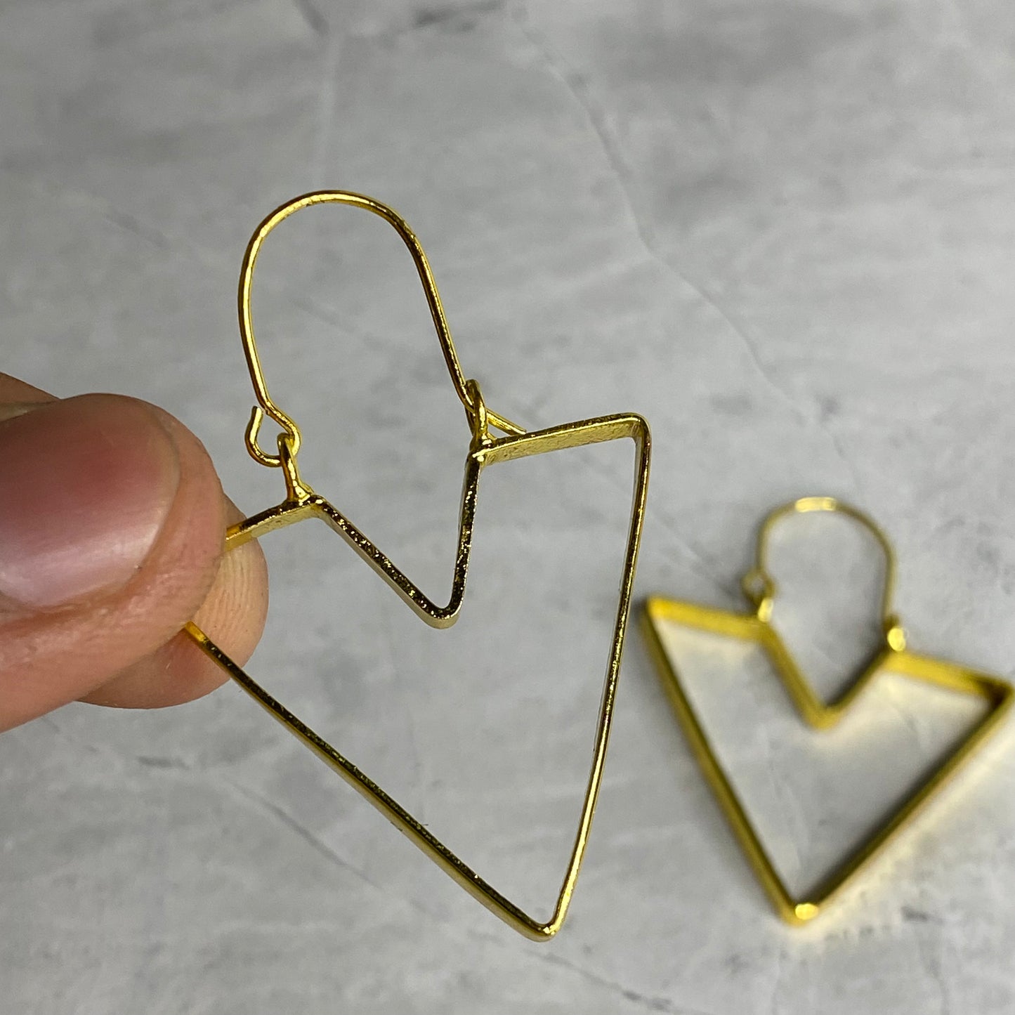 V-Shape Earring Base - Gold