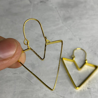 V-Shape Earring Base - Gold