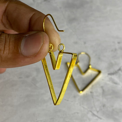 V-Shape Earring Base - Gold