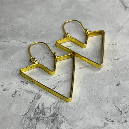 V-Shape Earring Base - Gold