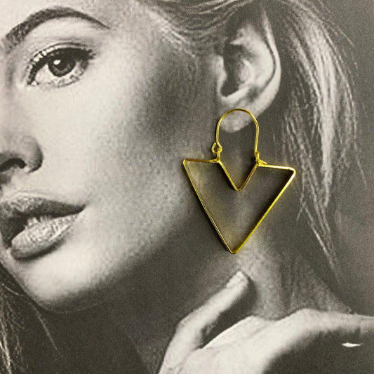 V-Shape Earring Base - Gold