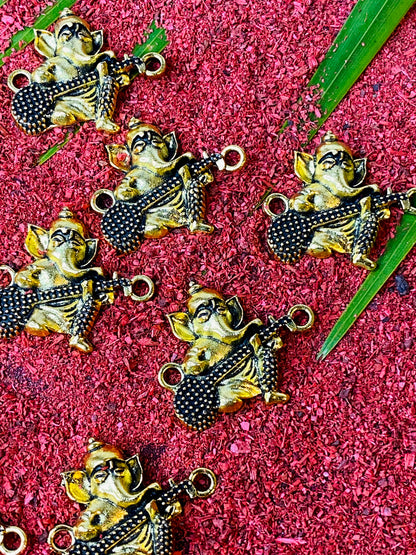 Ganesha Veena Metal Charm Set of 5