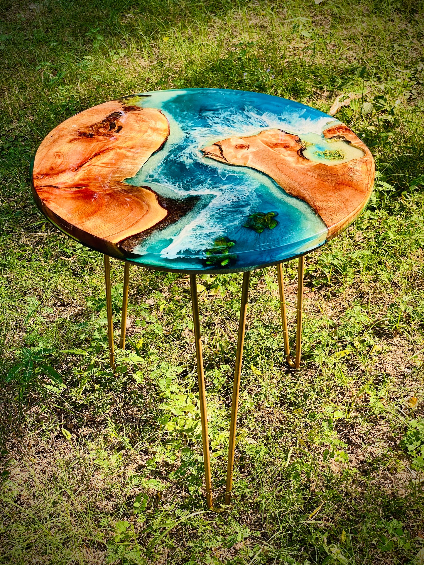 18 INCHES ROUND RIVER COFFEE TABLE DIY KIT – SD Fine Arts