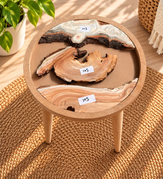 16" Framed Round River Table with Wooden Legs [Style 105]