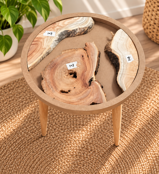 16" Framed Round River Table with Wooden Legs [Style 102]