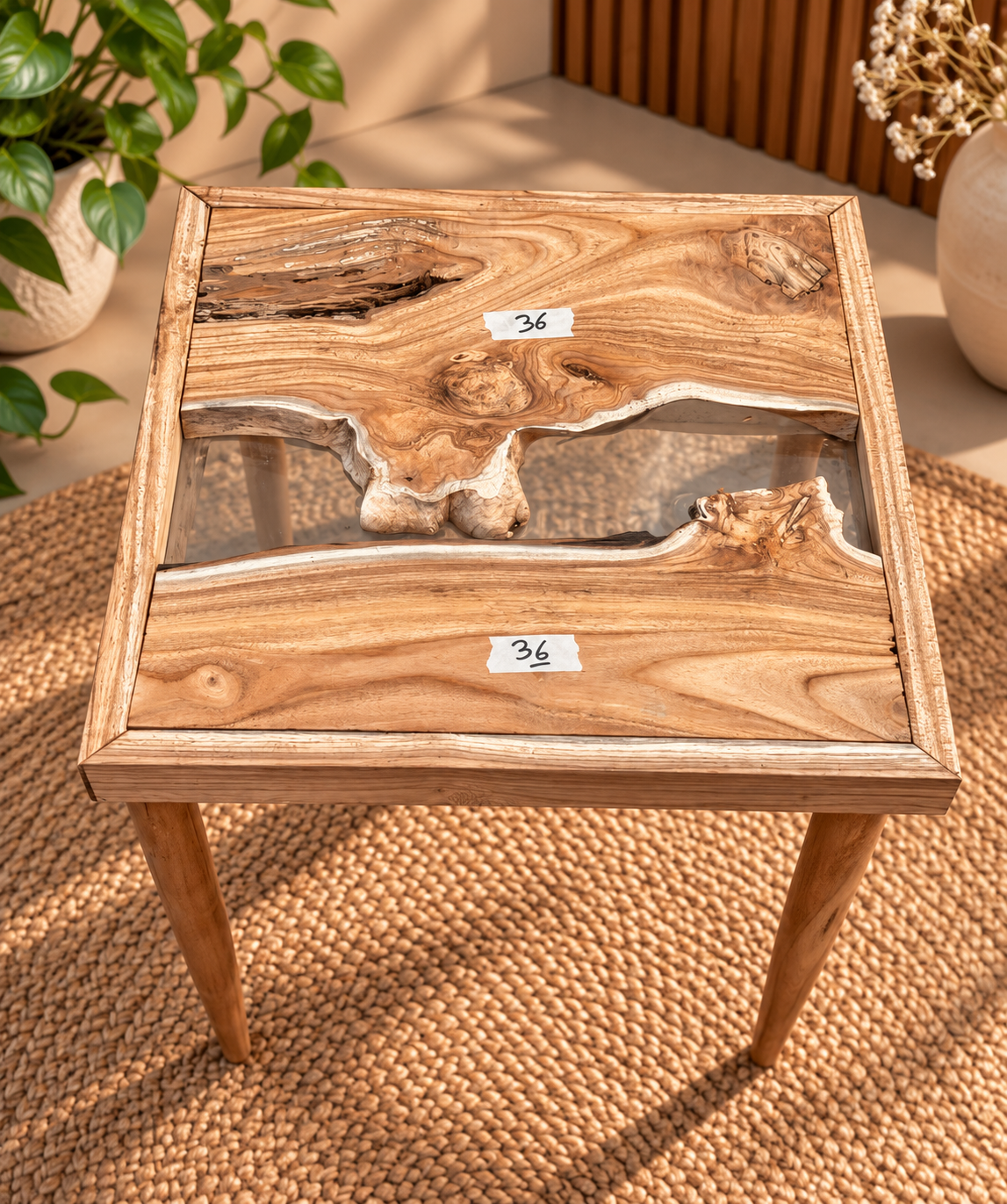 17x17" Wood River Table Base with Legs [Style 36]