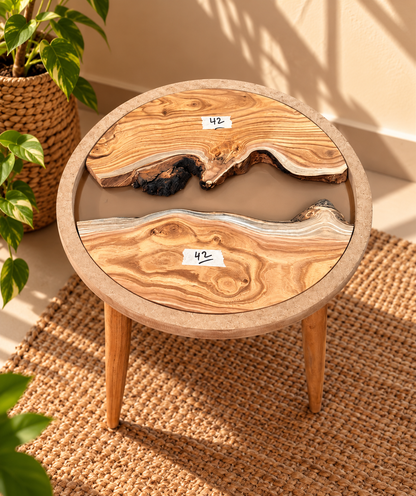 16" Framed Round River Table with Wooden Legs [Style 42]