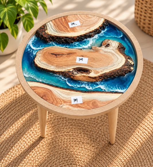 16" Framed Round River Table with Wooden Legs [Style 101]