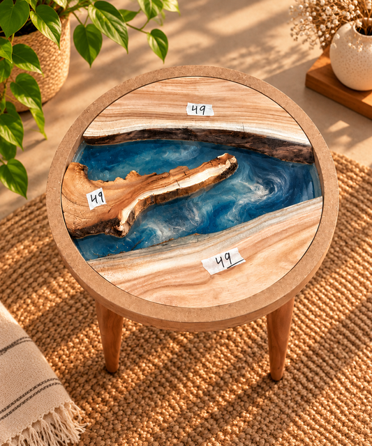 16" Framed Round River Table with Wooden Legs [Style 49]