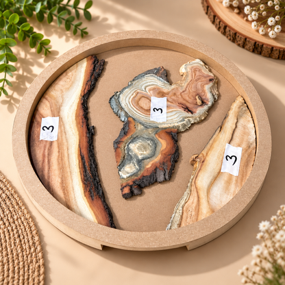 14" Round Resin Pouring Tray with Wooden Logs [Style 3]