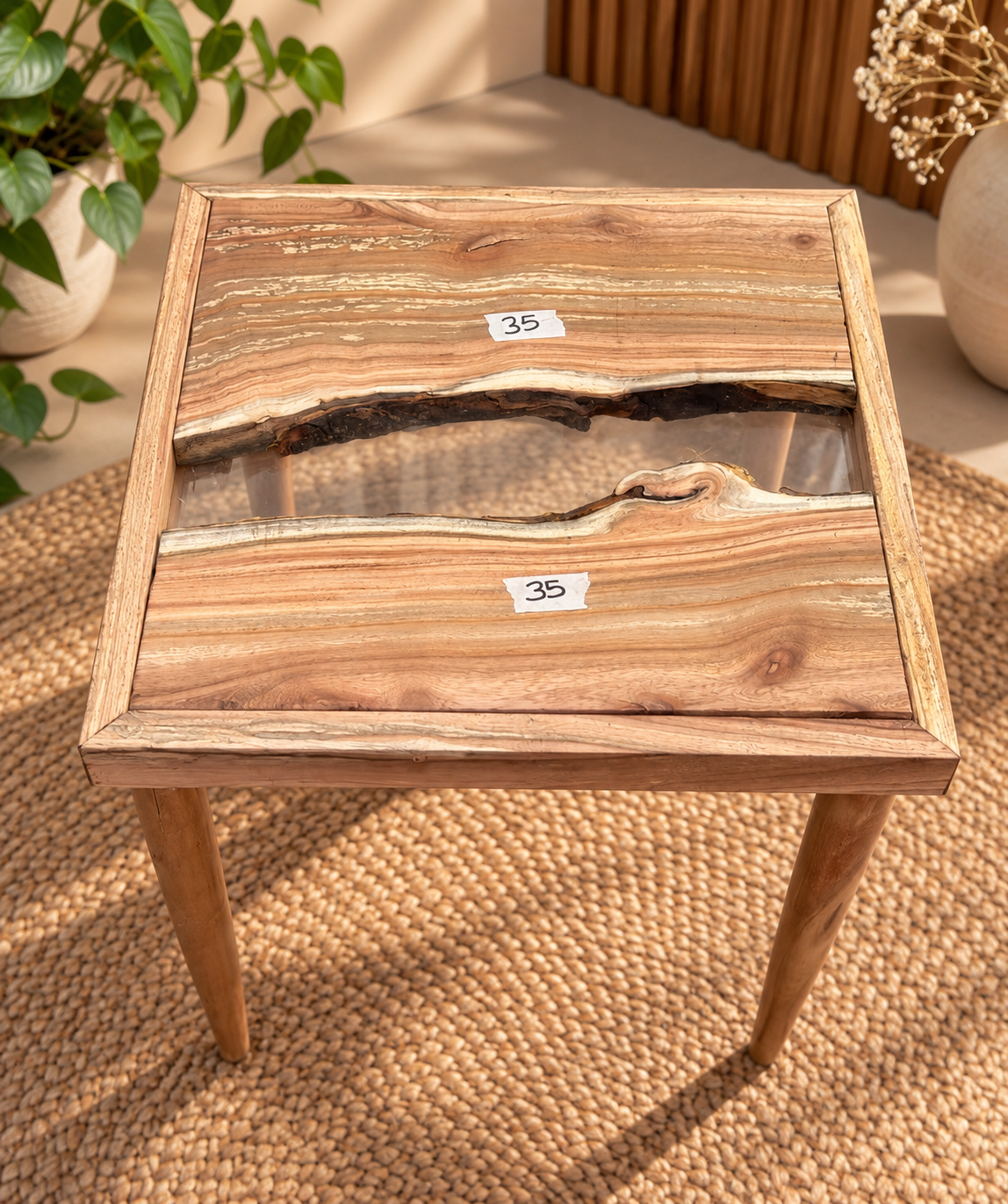 17x17" Wood River Table Base with Legs [Style 35]