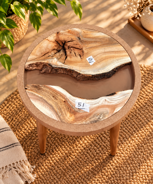 16" Framed Round River Table with Wooden Legs [Style 51]