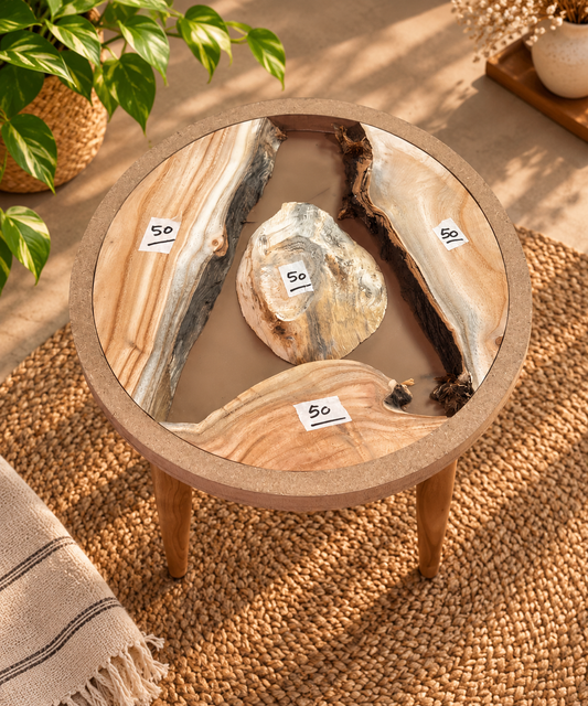 16" Framed Round River Table with Wooden Legs [Style 50]