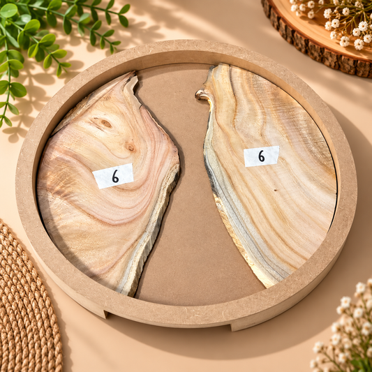 14" Round Resin Pouring Tray with Wooden Logs [Style 6]