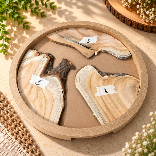 14" Round Resin Pouring Tray with Wooden Logs [Style 8]