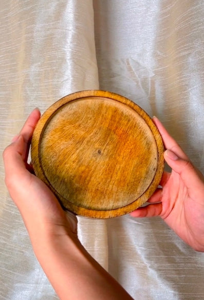 Round Wooden Tray - 8 Inches