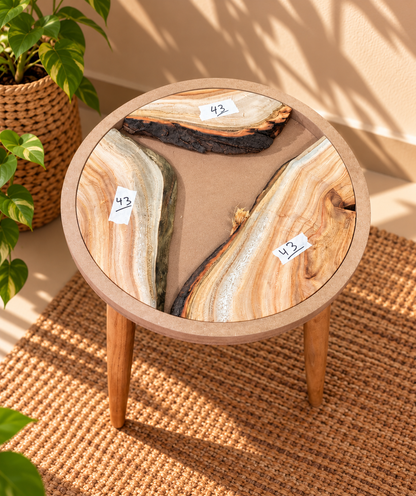16" Framed Round River Table with Wooden Legs [Style 43]